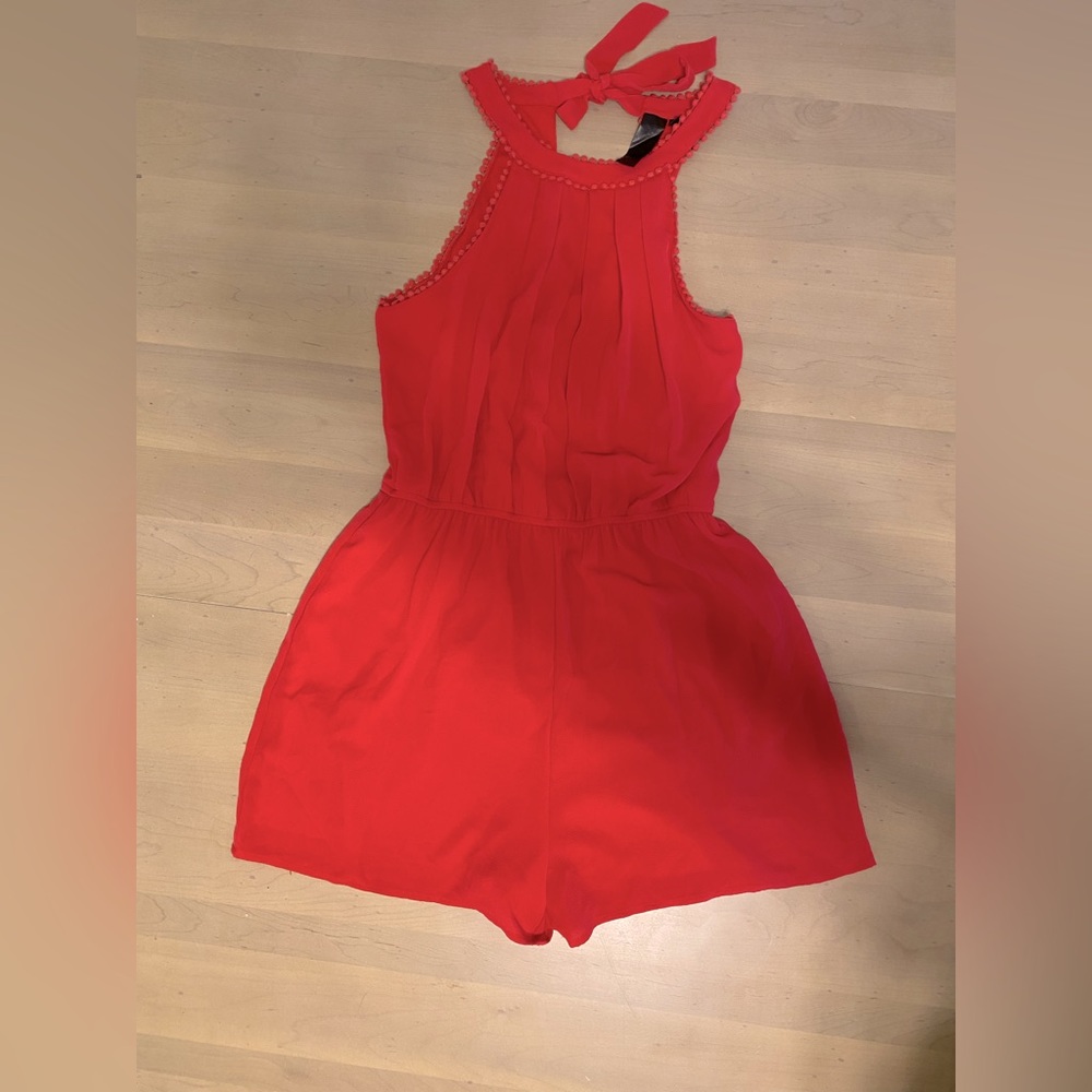 Red Romper Halter Neck - L